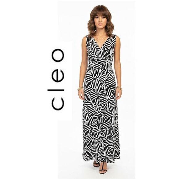 CLEO - Sleeveless maxi dress, stunning zebra print - Picture 1 of 8